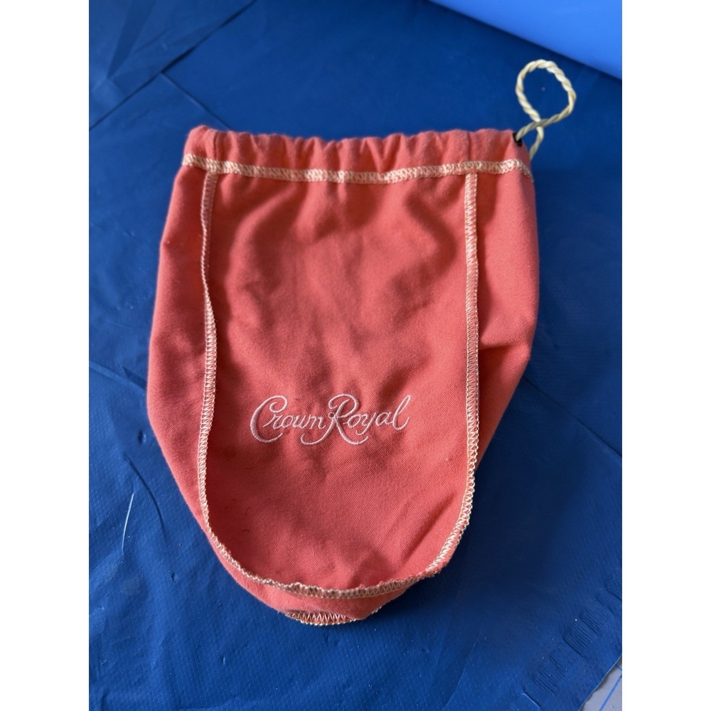 Crown Royal Coral Pink Drawstring Velvet Liquor Bag 8" x 6" Empty